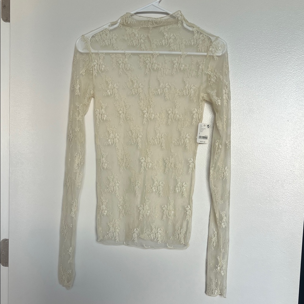 Free People Cream Lace Women's Blouse